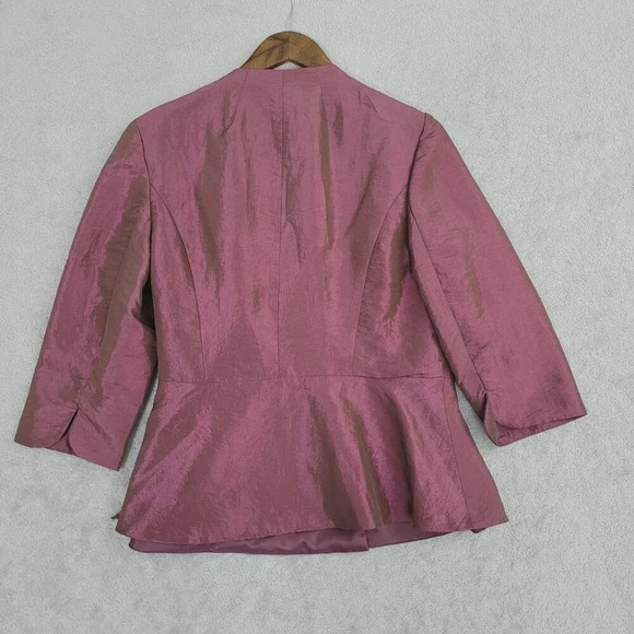 Alex Evenings Womens Large Purple Wrap Jacket Blazer With Bow Tie Accent  28CT - Picture 2 of 8
